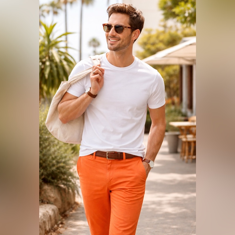 Marc Anthony Slim Fit Orange Chino Pants Men’s 34x34 NWT